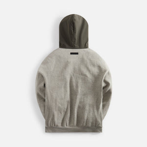 Essentials Nylon Fleece Hoodie - Dark Heather Oatmeal / Ink